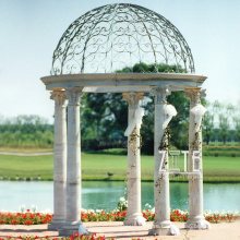 Outdoor Garden Ornament hand carved white stone gazebo